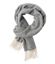 L.L. Bean Adults' Irish Lambswool Scarf GRAYHEATHERHERRINGBONE