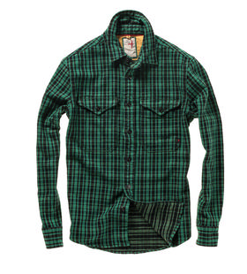 Relwen Mountain Flannel Shirt GREEN/BLACKGRID