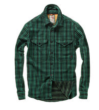 Relwen Mountain Flannel Shirt GREEN/BLACKGRID