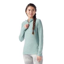Smartwool Women's Classic Thermal Merino Base Layer 1/4 Zip ARCTICGREENHEATHER