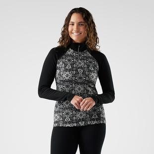 Smartwool Women's Classic Thermal Merino Base Layer 1/4 Zip BLACKDECOFLORAL