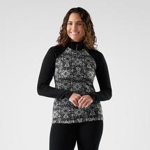 Smartwool Women's Classic Thermal Merino Base Layer 1/4 Zip BLACKDECOFLORAL