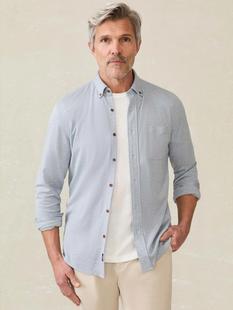 Faherty Coastline Knit Shirt OCEANSIDEBLUE