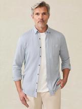 Faherty Coastline Knit Shirt OCEANSIDEBLUE