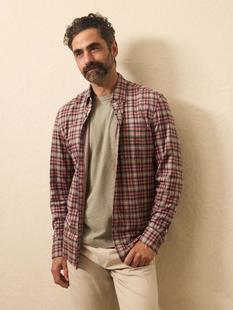 Faherty Coastline Knit Shirt REDSTONEFORESTPLAID