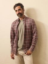 Faherty Coastline Knit Shirt REDSTONEFORESTPLAID