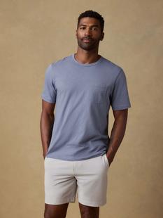 Faherty Sunwashed Regenerative Cotton Pocket Tee FLINT