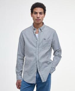 Barbour Men's Cresswell Seersucker Tailored Long-Sleeved Shirt NAVY