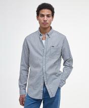 Barbour Men's Cresswell Seersucker Tailored Long-Sleeved Shirt NAVY