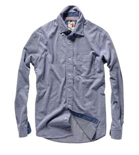 Relwen Fineline Knit Buttondown NAVY/WHITE