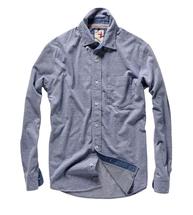 Relwen Fineline Knit Buttondown NAVY/WHITE