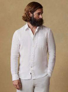 Faherty Men's Laguna Linen Shirt WHITE