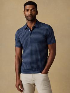 Faherty Men's Short-Sleeve Movement Polo Shirt RAVINEWATERSSTRIPE