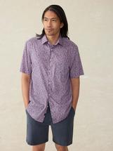 Faherty Men's Short-Sleeve Movement Monterey Shirt LAVENDERSKYCANOPY
