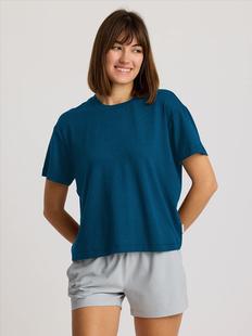 Free Fly Women's Bamboo Current Boxy Tee LEGIONBLUE