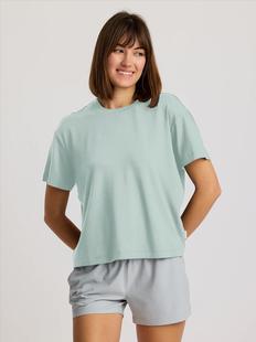 Free Fly Women's Bamboo Current Boxy Tee OCEANMIST