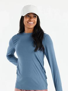 Free Fly Women's Bamboo Shade Long Sleeve II SLATEBLUE