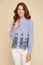Renuar Embroidered Blouse NEWMIDNIGHT