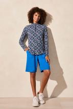 Tribal UPF 50+ PERFORMANCE STRETCH LONG SLEEVE QUARTER-ZIP TOP RIVIERA