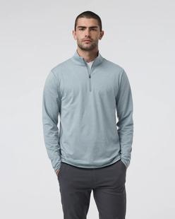 Vuori Men's Ponto Half Zip Mock Neck DUSTYBLUEHEATHER