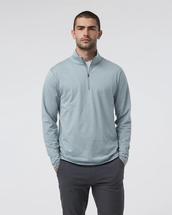 Vuori Men's Ponto Half Zip Mock Neck DUSTYBLUEHEATHER