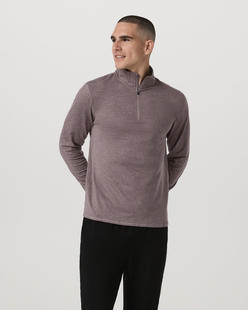Vuori Men's Ponto Half Zip Mock Neck HUCKLEBERRYHEATHER