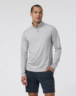Vuori Men's Ponto Half Zip Mock Neck LIGHTHEATHERGREY