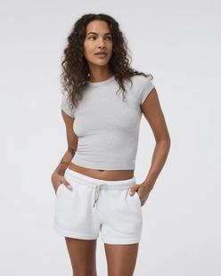 Vuori Women's Halo Baby Tee PALEGREYHEATHER