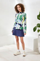 Tribal PRINTED MOCK-NECK CARDIGAN WITH LONG SLEEVES FLORALLIME