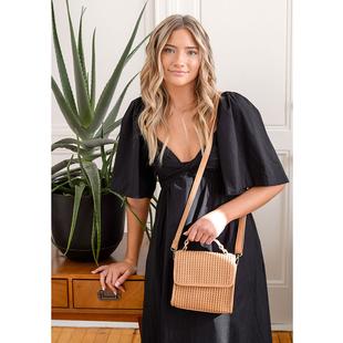Joy Susan Freya Top Handle Flap Crossbody Braided Bag CAMEL
