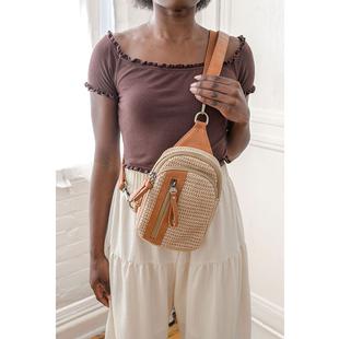 Joy Susan Natural Straw Skyler Sling Bag NATURAL