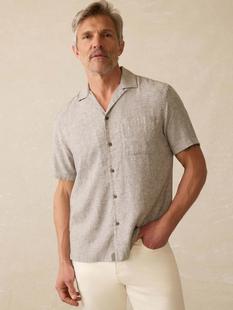 Faherty Men's Short-Sleeve Breeze Camp Shirt STONECOAST