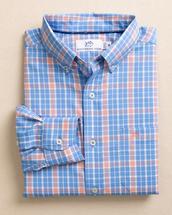 Southern Tide Beckenham Plaid Intercoastal Long Sleeve Sport Shirt BOATBLUE