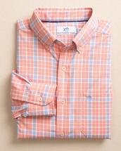 Southern Tide Beckenham Plaid Intercoastal Long Sleeve Sport Shirt PETALPINK