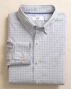 Southern Tide Charleston Balfour Plaid Long Sleeve Sport Shirt BLUELOLITE
