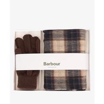BARBOUR TARTAN SCARF & GLOVE GIFT SET AUTUMNDRESS