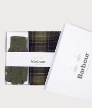BARBOUR TARTAN SCARF & GLOVE GIFT SET CLASSIC/OLIVE