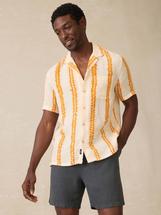 Faherty Men's Short Sleeve Shibori Palma Linen Shirt - Citrus Valley CITRUSVALLEY
