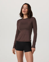 Vuori Women's Long Sleeve Lux Crew Tee JAVA