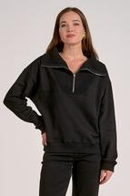Elan Women's Oversized 1/4 Zip Pullover BLACKJET