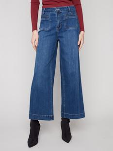 Charlie B Patch Pocket Flare Jeans INDIGO