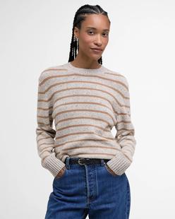 Barbour Women's Claydon Striped Crew Neck Jumper OATMEALSTRIPE