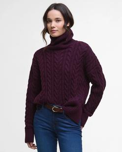 Barbour Women's Embleton Rollneck Jumper BLACKCHERRY