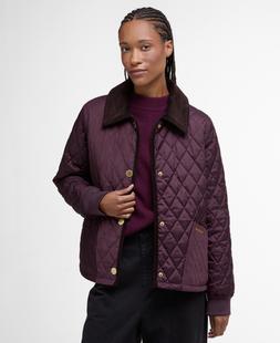 Barbour Women's Marla Quilted Jacket BLACKCHERRY/DARKBROWN//MUTEDTARTAN