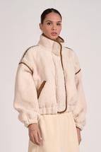 Elan Women's Fleece Jacket OFWHITE/BROWN