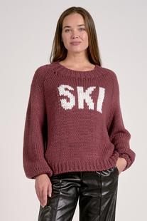 Elan Women's Novelty Yarn Ski Sweater PLUM