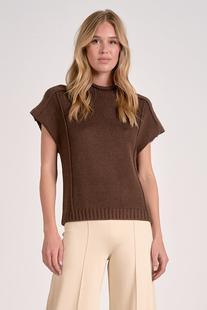 Elan Women's SS Knit Top COCOA