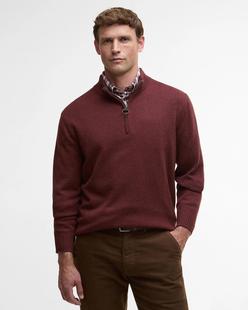Barbour Men's Kelson Half-Zip Jumper FIREDBRICK