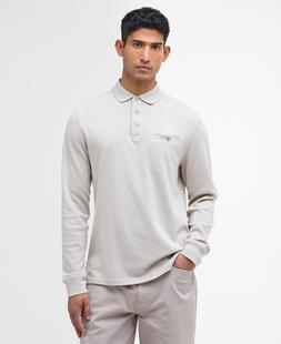 Barbour Men's Farmwell Tailored Long-Sleeved Polo Shirt WASHEDSTONE
