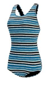 Women's Aquashape Harbor Print Conservative One Piece BLUE